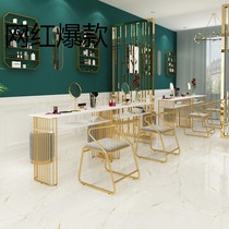 High-end net red beauty salon Nail art table and chair set combination Single double special economic marble workbench