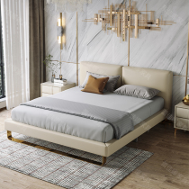 Light luxury leather bed Post-modern simple 1 8-meter double bed Nordic ins net Red soft bag master bedroom atmospheric leather wedding bed