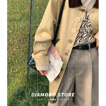 D I A M O N D FOG ISLAND AUTUMN SONG ORIGINAL SET TO BE PROFILED BUTTON 100 COTTON TURD COLLAR WINDCOAT JACKET WOMAN 2023 new