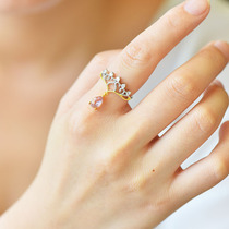 Jiaomei (jewelry) natural amethyst crown smart ring simple fashion open ring