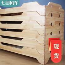 Kindergarten lunch bed environmental protection solid wood bed no scar bed Children lunch break bed overlapping bed ear bed can be customized