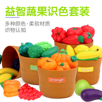 Childrens simulation house kitchen toy fruit vegetable model childrens teaching aids color recognition classification game