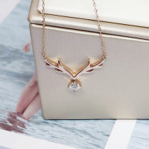 Yiqi Jewelry sent his girlfriend to get married 18K gold diamond necklace Diamond pendant naked diamond real diamond customization