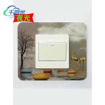 Switch decorative wall sticker protective cover household socket decorative frame light switch decorative patch can scrub Nordic light