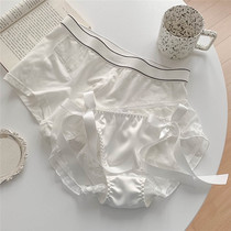 Super sweet couple panties cotton crotch summer thin Japanese sweet ribbon mesh sexy micro-transparent men and women friends gift sweet