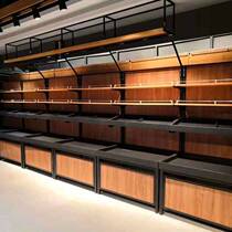 Fresh supermarket fruit shelf display rack fruit shop shelf high-grade commercial steel wood fruit and vegetable rack fruit and vegetable rack