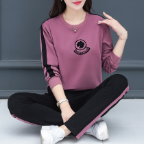 Sports Suit Woman Spring Autumn Season 2022 New Casual Wear Lady Pure Cotton Loose Fashion Clothing Two Sets Tide