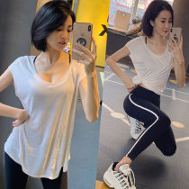 Gym sports suit female net red summer fashion loose thin running blouse beginner fitness yoga suit