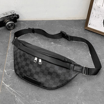 Hong Kong new neutral leather men and women with fashion versatile shoulder bag cross bag chest bag Leisure running bag