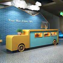 Kindergarten educational institutions reception front desk Childrens training course Cartoon paint bar Mother and baby childrens clothing store cashier