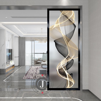 Modern art glass screen Living room partition decoration Entrance entrance occlusion Bathroom tempered light luxury abstract simplicity