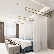 Iron Art U Type L Type Beauty Salon Wellness Room Physiotherapy Bed Beauty Bed Beauty Bed Partition Curtain Window Curtain Rod Cloth curtain bracing frame