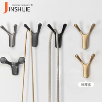 Home wall-mounted wall clothes hook light luxury creative entrance porch coat hook bathroom wardrobe door single clothes hook