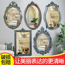 New European style retro bathroom wall-mounted mirror Beauty Mirror cosmetic mirror toilet mirror hotel decorative mirror