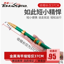 Dejima new mini metal small pocket pole portable small rock rod fishing rod New Product short section sea pole