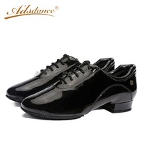 Adsdance new generation professional mens modern dance shoes A4012 patent leather standard dance shoes breathable 2 point bottom