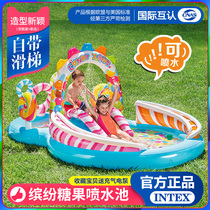 INTEX childrens inflatable swimming pool home padded oversized baby fishing fence kids paddling pool
