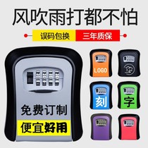 Password lock box decoration company construction site cat eye door mirror wall-mounted key storage box homestay metal anti-theft storage