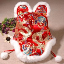 虎年网红虎头帽汉服搭配老虎帽大人儿童甜美可爱冬季原创设计新款