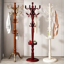 Solid wooden cap frame landing European-style household bedroom single rod wallet rack living room door simple vertical clothes shelf