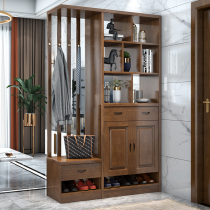 Living room partition cabinet entrance shoe cabinet Light luxury double-sided solid wood wine cabinet against the wall solid wood entrance hall cabinet screen entrance