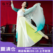 Shen Yanzhu classical dance pants wide leg pants yarn loose Chiffon double-layer modern dance practice suit Womens pants dance suit