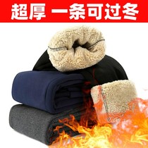 Winter outside wearing thick and warm suede cotton pants lamb gush pants for winter mens winter clothing gairy with suede pants