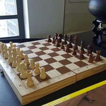 International student solid wood medium and large chessboard folding high-grade wooden adult children student chess beginner