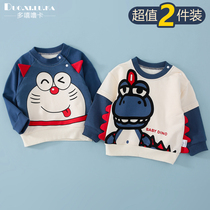 2-suit early autumn new childrens childrens clothing baby clothing with childrens blouses out to wear cartoon boy babies