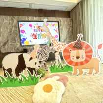 Childrens birthday arrangement of animal kt board decoration of 100 days banquet scene for boys and girls to send balloon stent