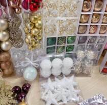 Heart Yu Christmas transparent decorative ball five star hanging piece with flashing ball silver silver ball opposite pearl ball