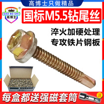 GB M5 5 hexagon drill tail wire self-tapping screw Self-drilling dovetail screw Galvanized color steel tile nail Dr Gao