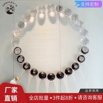 Transparent gradient black crystal glass ball resin ball round wall decoration home wall hanging three-dimensional decorative sculpture pendant