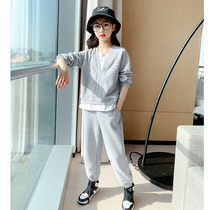 Girls fashion Autumn Sweater suit 2021 new spring and autumn middle school students Leisure Sports junior high school students female children