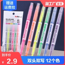 Highlighter marker pen Pinen color fluorescent marker pen For students with candy color tasteless rough stroke focus Childrens flash glitter silver fluorescent hand account note review pen Color metal pen