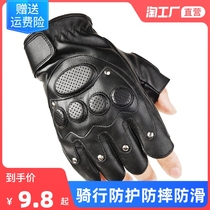 Motorcycle Locomotive Protection Semi-Finger Gloves Male Protection Rider Anti-Fall Outdoor Sport Breathable Semi for Mens Four Seasons