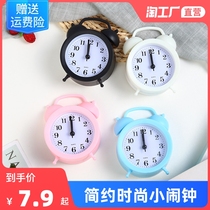 Creative childrens mute pointer alarm clock students use bedroom living room small clock can hang simple personality alarm clock