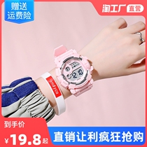 2023 New Watch Female Students Childrens Junior Middle Night Waterproof Alarm Clock in Wind Sports Student Electronic Watch
