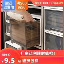 Transparent storage box drawer clothes household plastic lockers underwear clothing finishing box wardrobe storage box