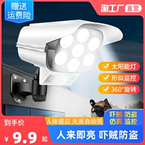 Solar Simulation Monitor Street Lights New Countryside Home Outdoor Yard Lamp Wireless Human Body Sensing Ultra Bright Anti-Thief Lamp