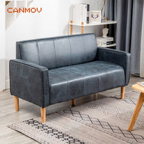 canmov sofa living room modern simple small apartment technology cloth solid wood combination sofa (double seat) A011
