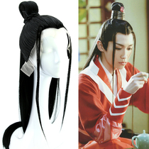 Ancient COS costume film and television night Huahanfu Black universal beauty tip modeling wig headgear male bun one piece