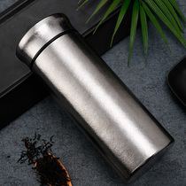 Japanese trend original niche flying sword titanium thermos cup pure titanium cup double layer light luxury high grade alloy portable tea cup