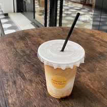 Disposable coffee cup with lid transparent ins Wind Net red milk tea cup plastic take-out packing Cup pet cold drink cup