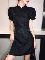 Early spring 2022 new retro modified cheongsam girl dress French slim split young annual meeting