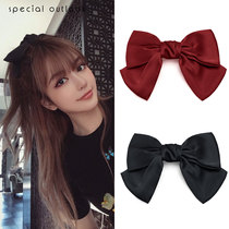 Red hairpin net red 2021 new black big bow clip headdress hairband female summer fairy hairpin
