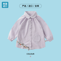 Korean Girls Long sleeve shirt spring and autumn thin section baby cotton shirt Children lapel top doll shirt summer