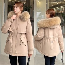 Large size Parker clothing womens winter clothing 2021 temperament waist down cotton clothing female Korean version thick short cotton cotton clothing