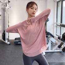 Yoga top womens autumn thin loose slim running training sports T-shirt gym clothes long sleeve shirt