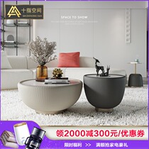 Rock board tea table light luxury modern simple designer creative furniture living room small apartment round size round combination